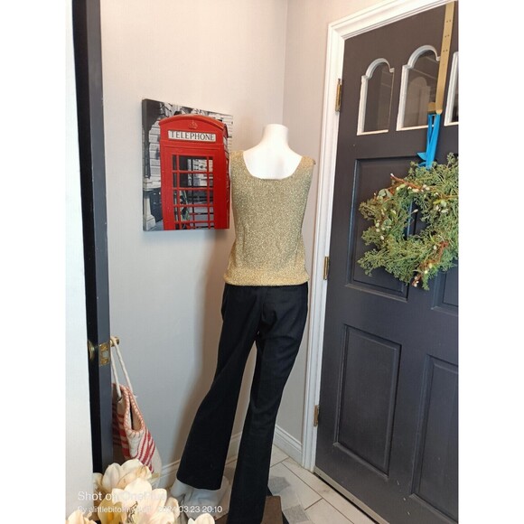 Suzelle Gold Mesh Tank Top  Small - Picture 3 of 16